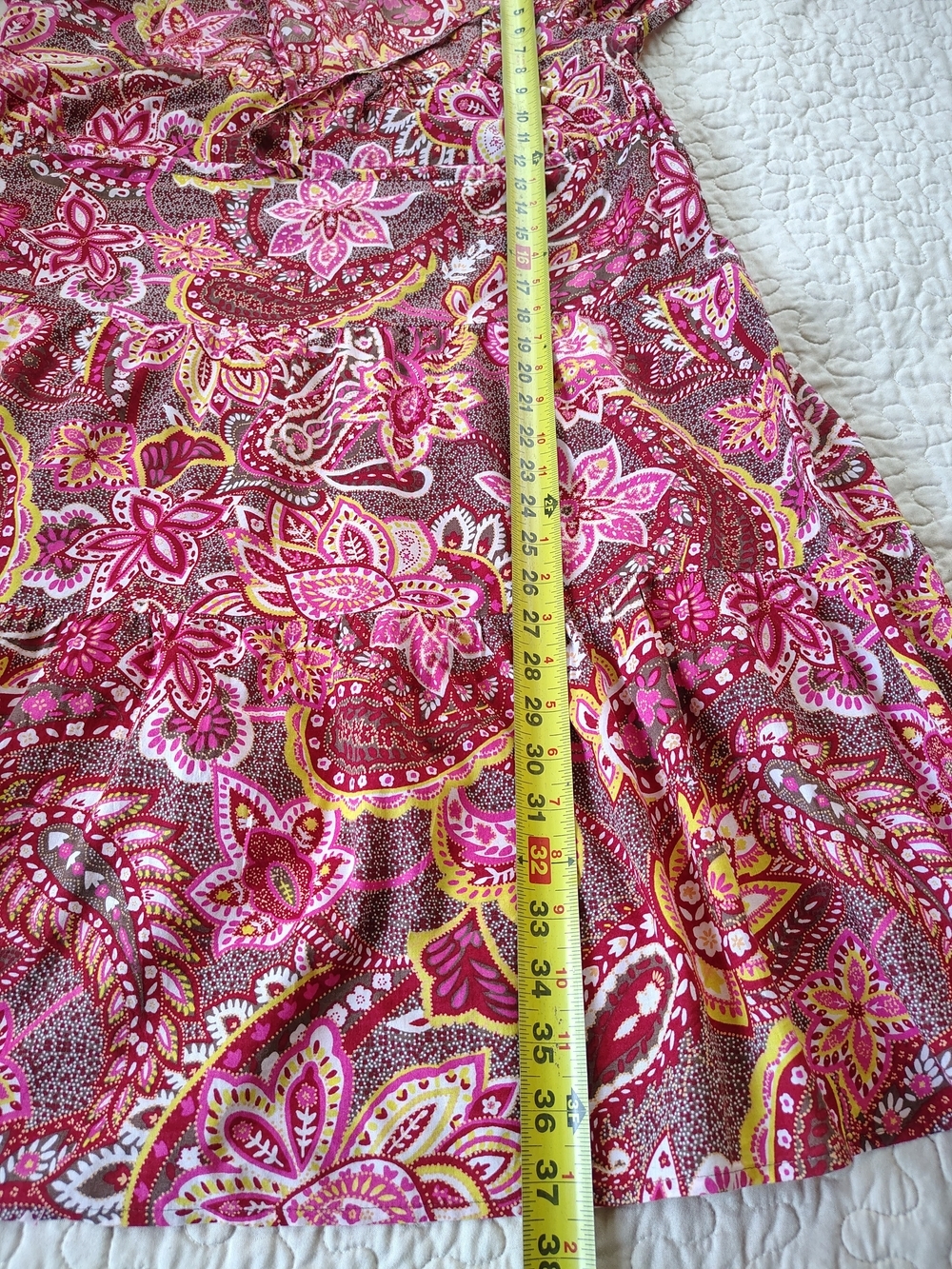 LOFT Pink Paisley Square-Neck Midi Dress Size 12. - Picture 4 of 6